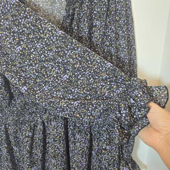 Nasty Gal Floral Wrap Mini Dress Plus Size 20 2X Ruffle Long Sleeve Ditsy Boho - Picture 5 of 10